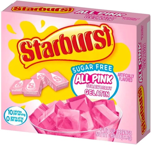 STARBURST STRAWBERRY ZERO SUGAR FREE GELATIN